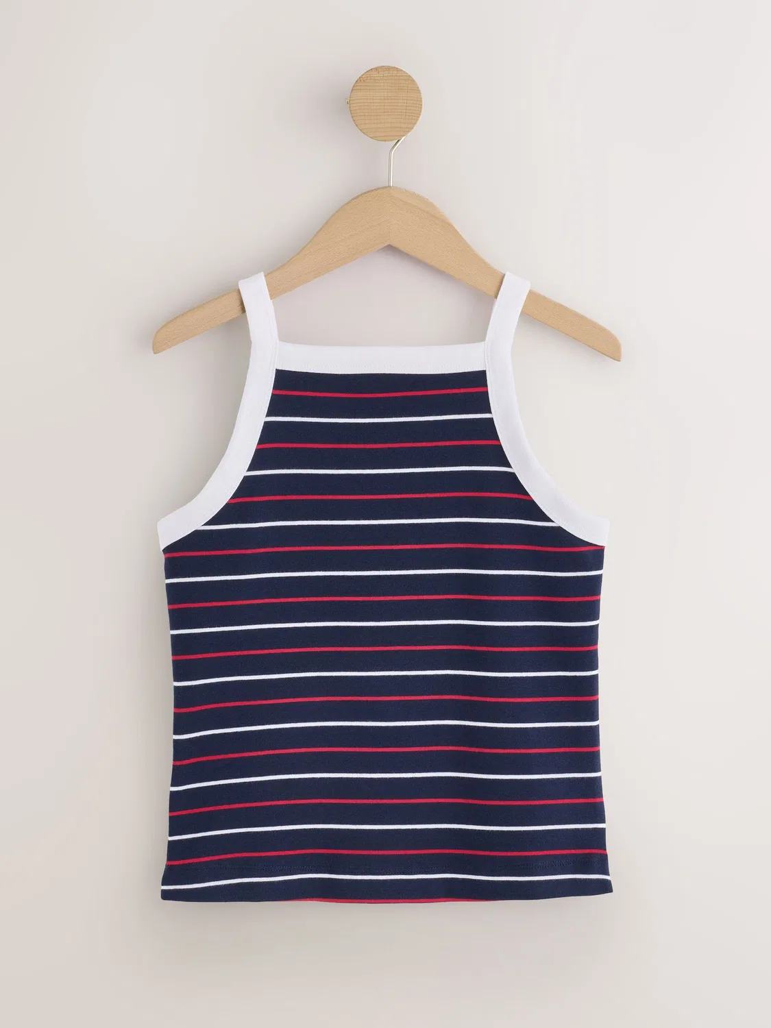 Топ на толстых бретелях с ребристой текстурой, Navy Blue Stripe Next — фото 4
