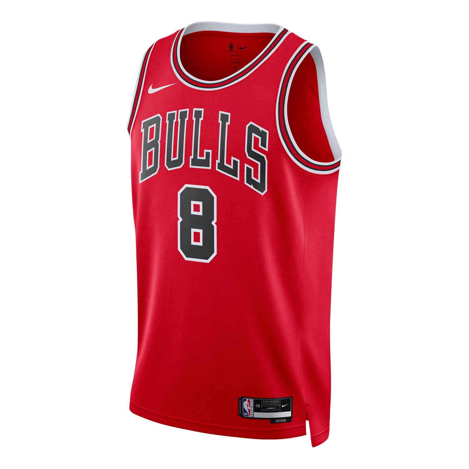 Мужская игровая майка NBA Caleb Wilson Chicago Bulls Icon Edition Dri-FIT Swingman Jersey 'University Red' Nike, University Red