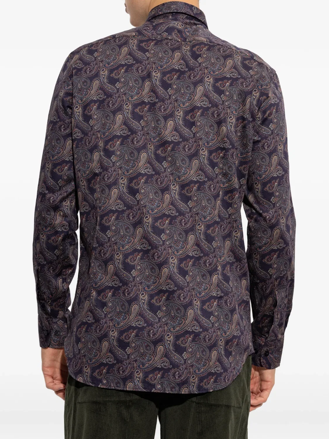 Рубашка с узором пейсли фиолетовая ETRO, фиолетовый — фото 4
