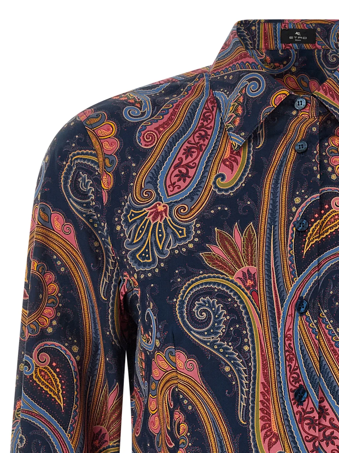 Рубашка в цветочный узор пейсли ETRO, синий — фото 3