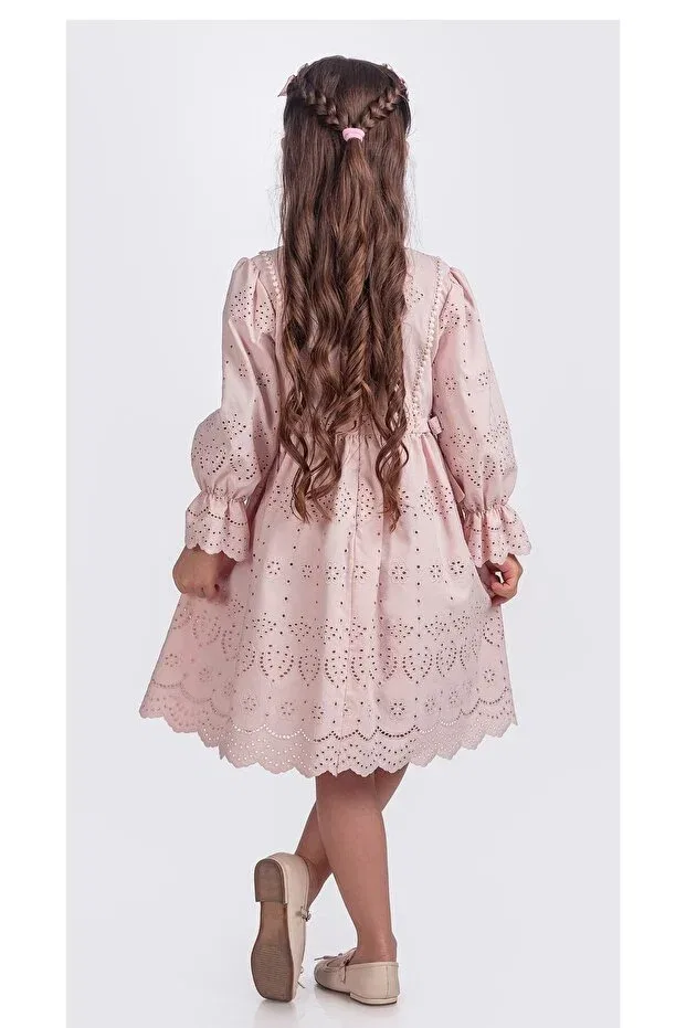 Детское платье для девочек с длинным рукавом Pina Kids, Pink — фото 3