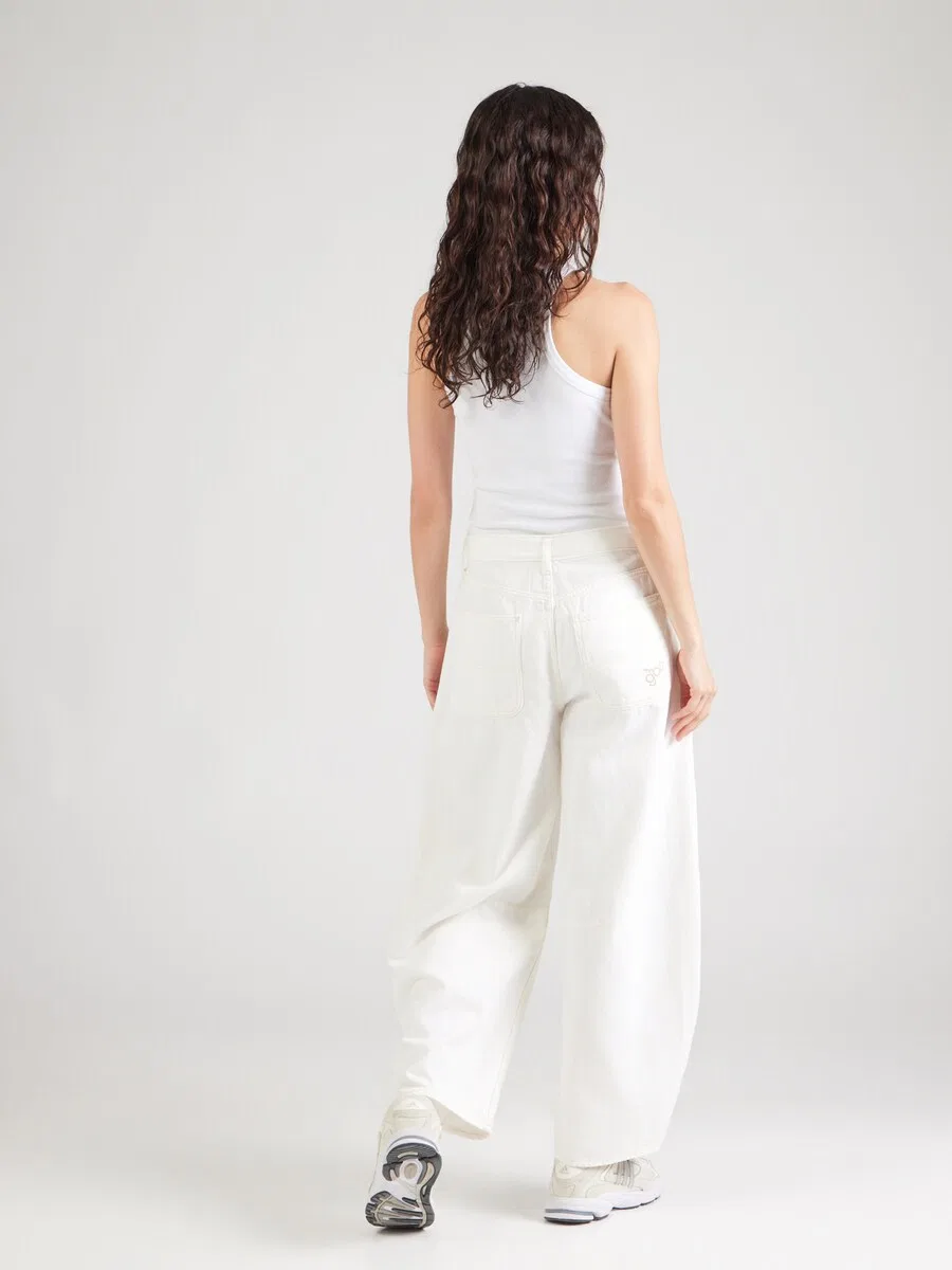 Джинсы GAP Barrel Jeans, кремовый — фото 4