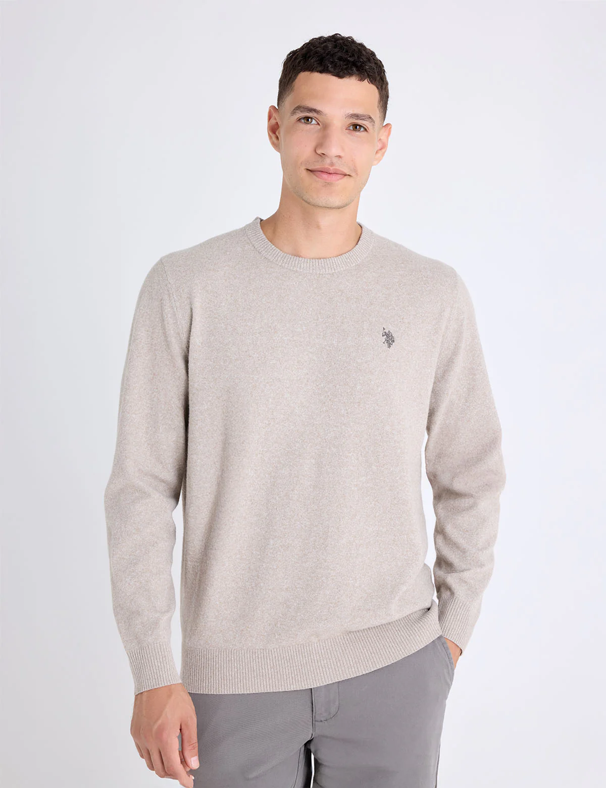

Свитер U.S. Polo Assn Soft Jersey Crew Neck, бежевый