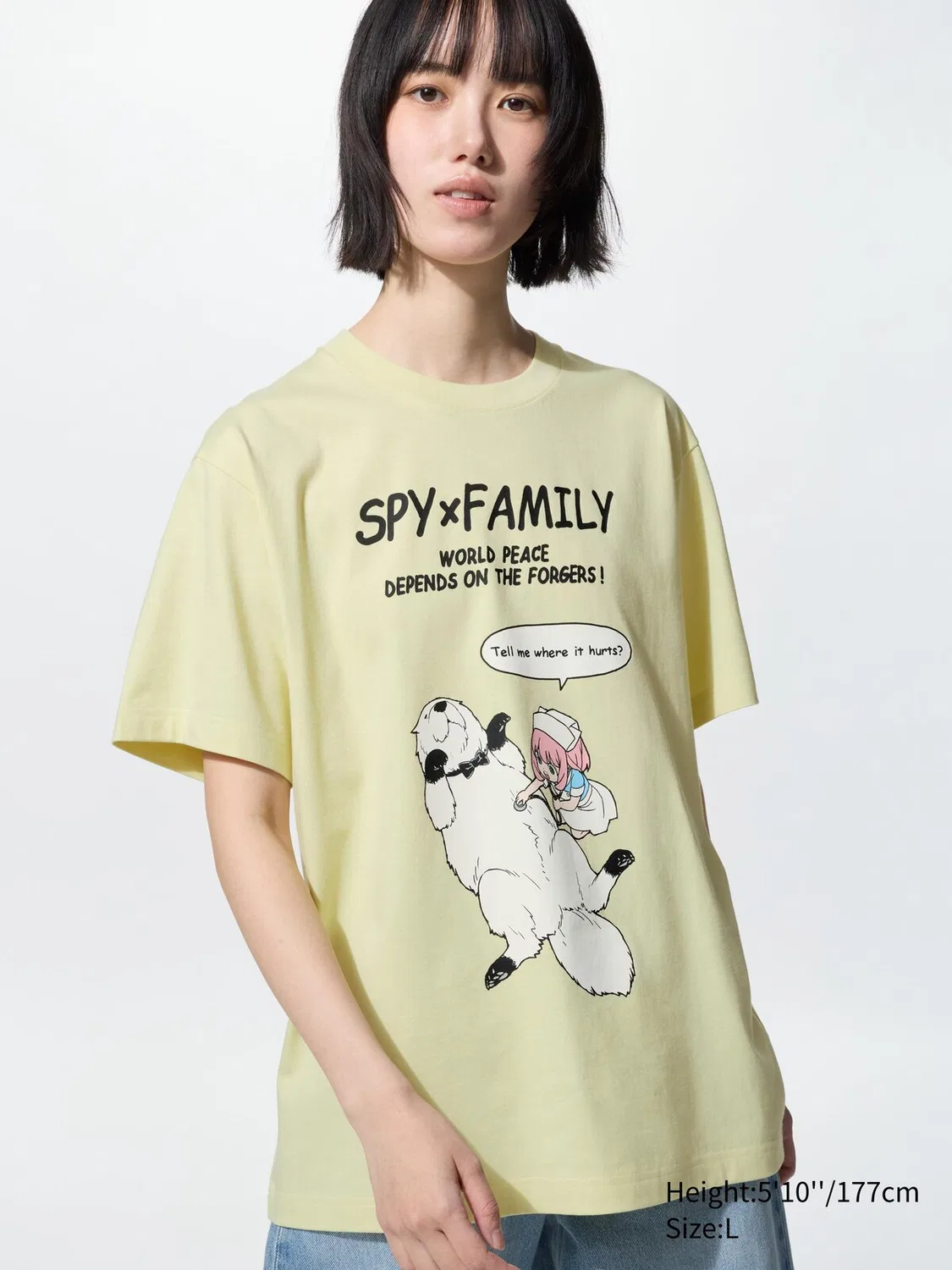 Футболка Uniqlo Manga ut shueisha 100th | spy x family, с графическим принтом по аниме, желтый — фото 2