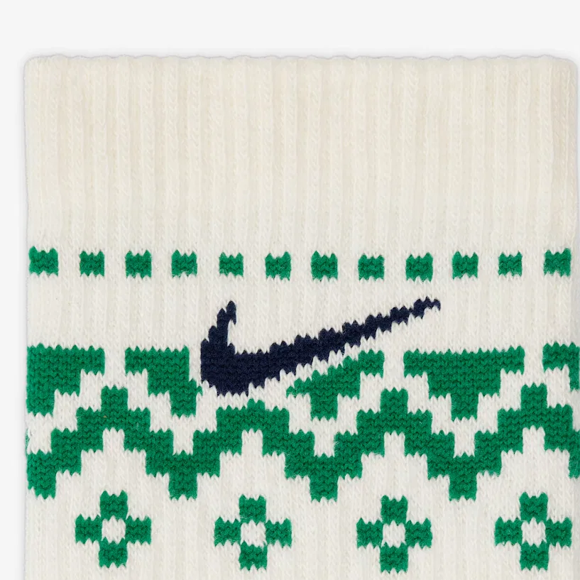 Носки повседневные утепленные с рисунком Winter Wonderland, 2 пары, Nike, Green — фото 4