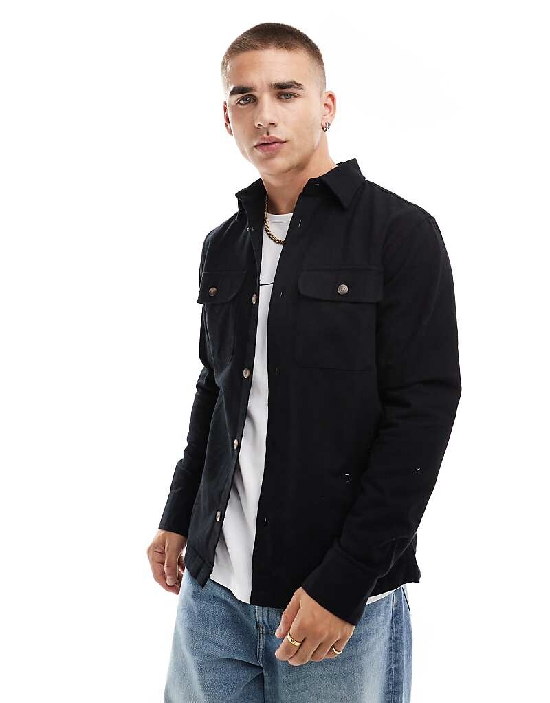

Черная фланелевая куртка-рубашка Jack & Jones