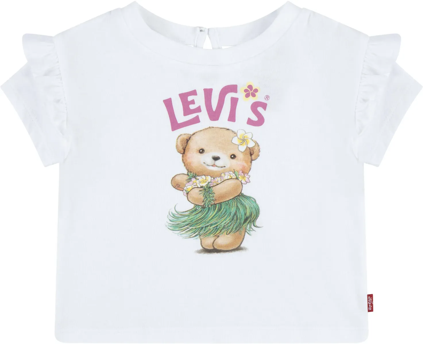 

Детская рубашка с принтом Levi's "LVG HULA RUFFLE SHOULDER TEE", для ДЕВОЧЕК Levi'S Kids, белый