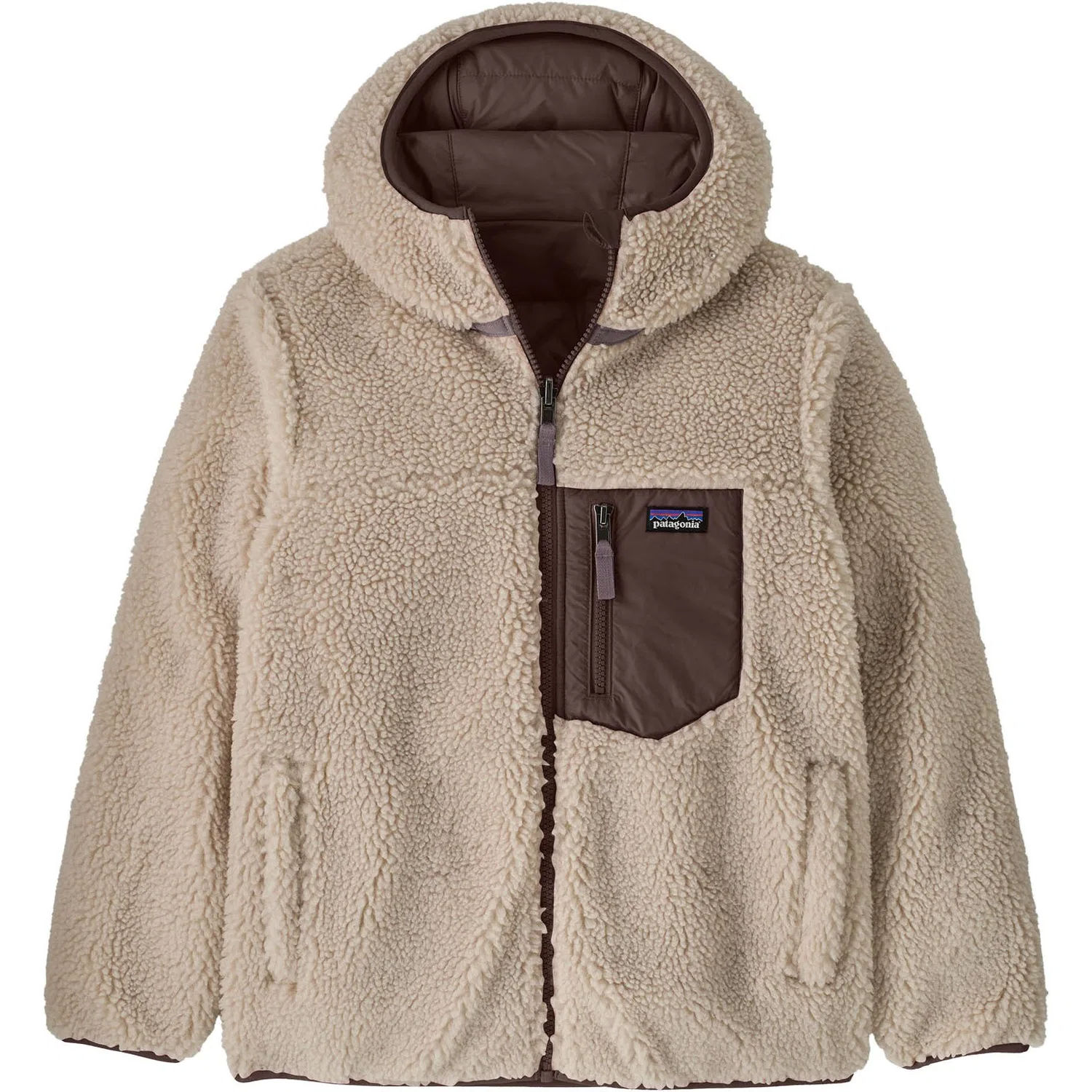 Детский двусторонний утепленный худи с капюшоном Reversible Ready Freddy, Patagonia, Den Brown — фото 4