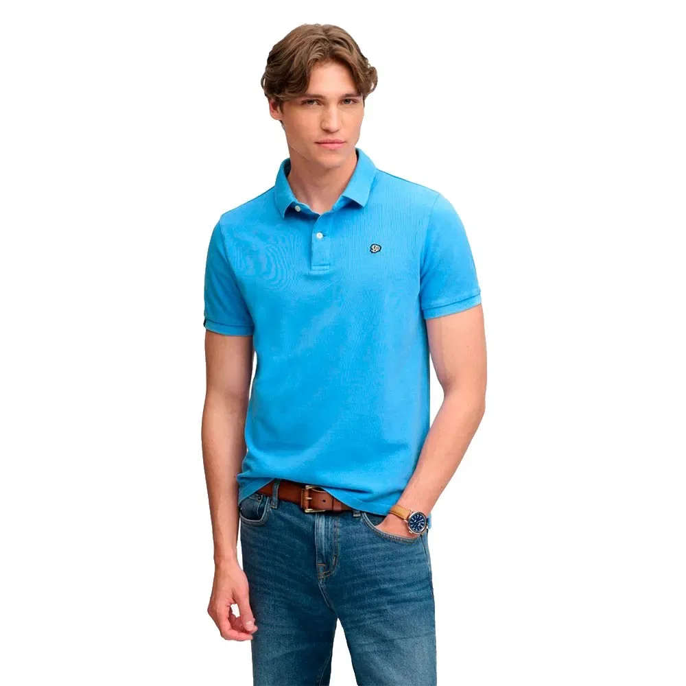 Мужское поло с коротким рукавом Vintage Destroy Superdry, Blue