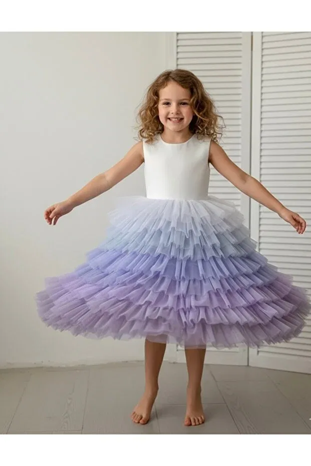 Детское платье для девочек с открытой спиной Asel Kids, Purple — фото 3