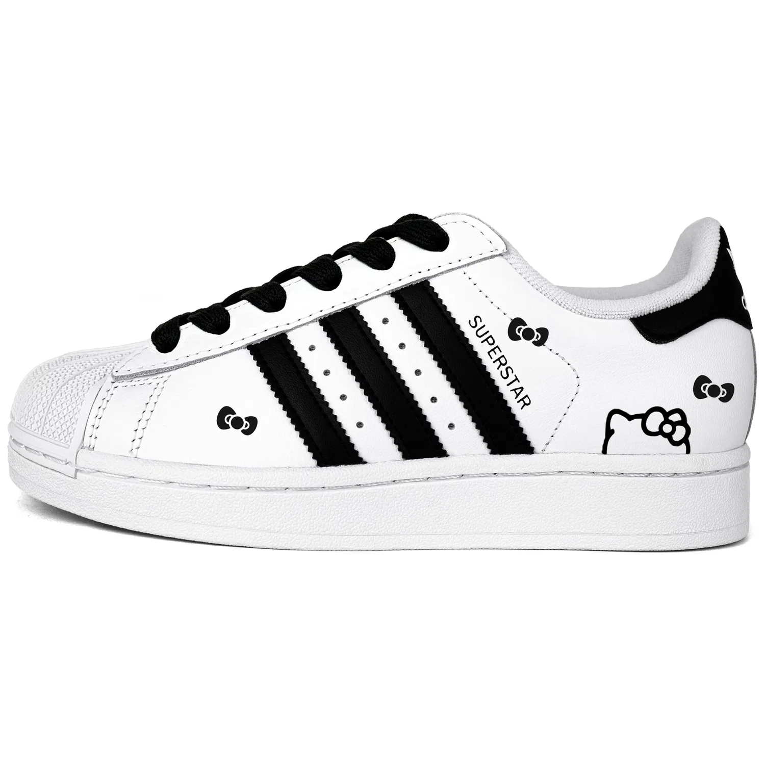 Детские кеды для скейтбординга с низким профилем Superstar Adidas Originals, Black White