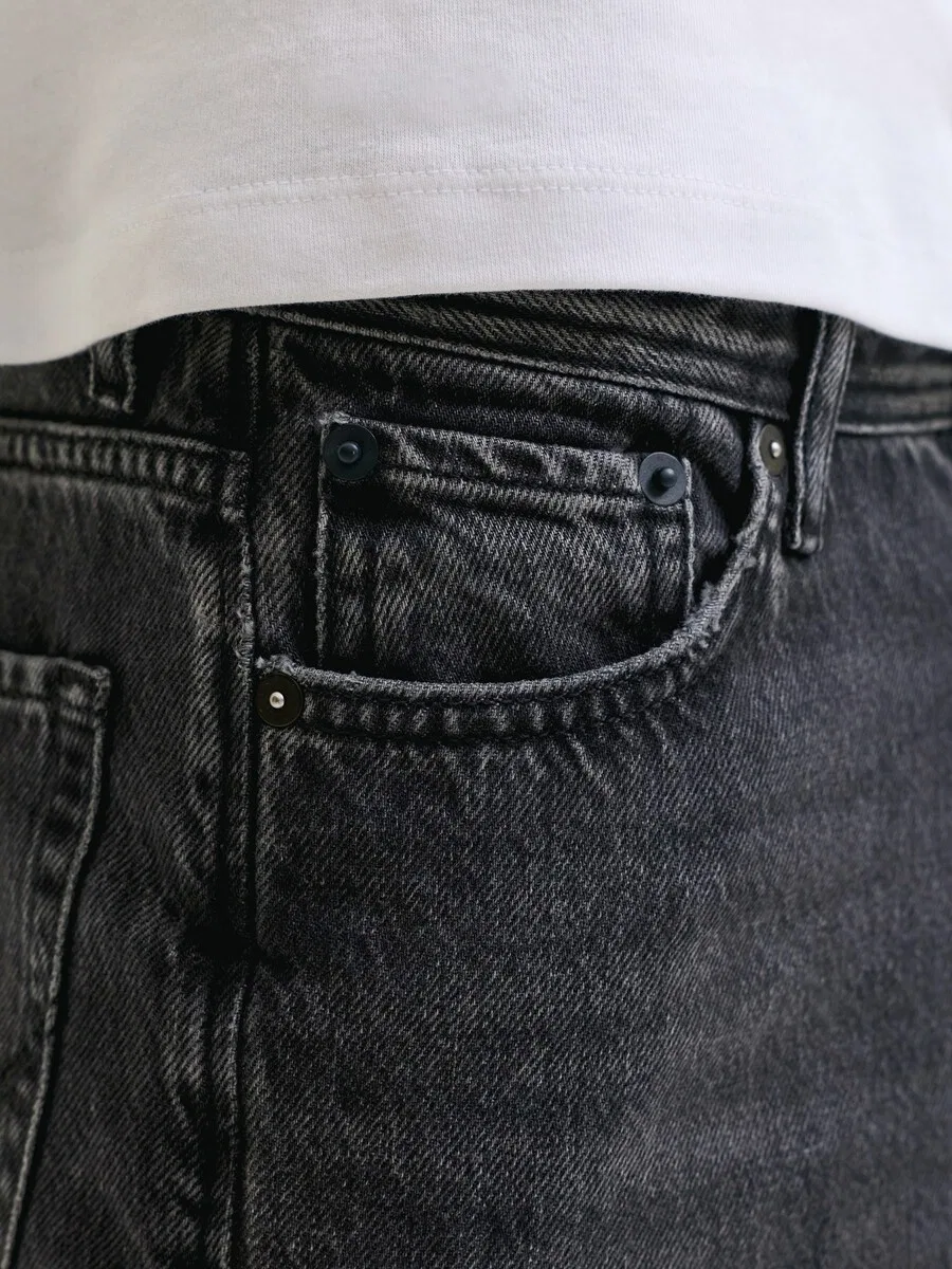 Джинсы Jack & Jones Junior Wide leg Jeans 'JJIDave JJOriginal' из черного денима — фото 4