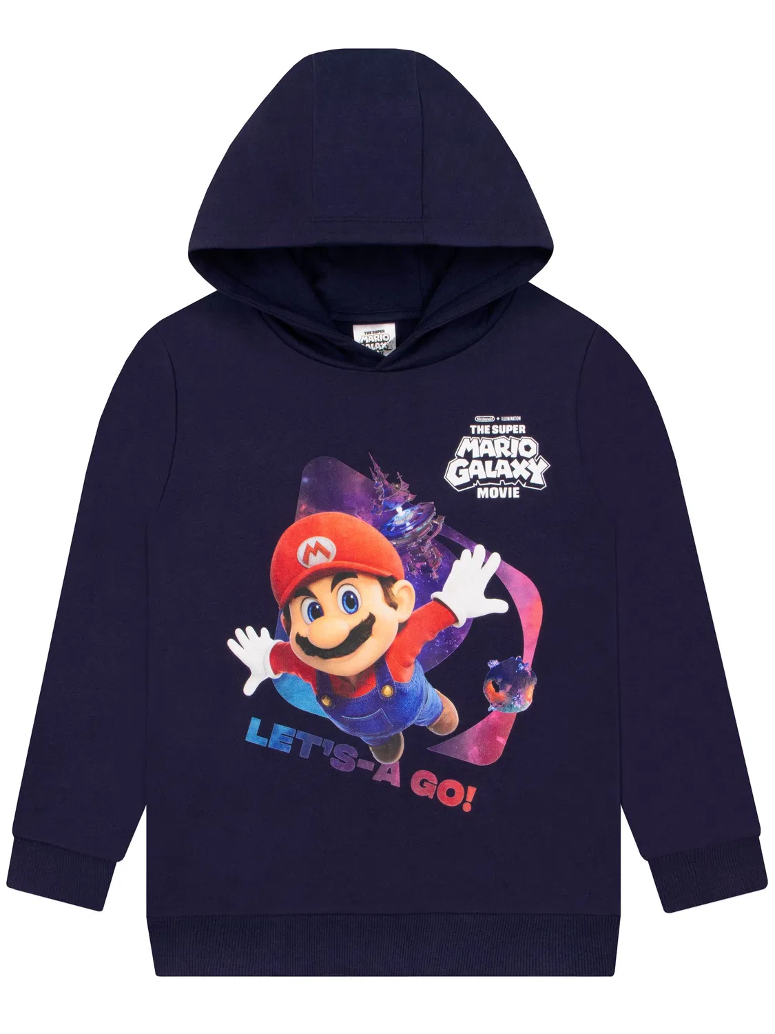 Худи с принтом Super Mario Galaxy, синее Character