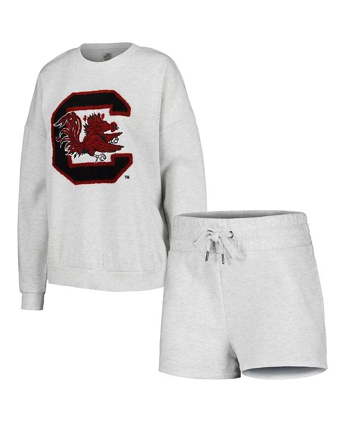 

Женский комплект для сна Ash South Carolina Gamecocks Team Effort, свитер и шорты Gameday Couture