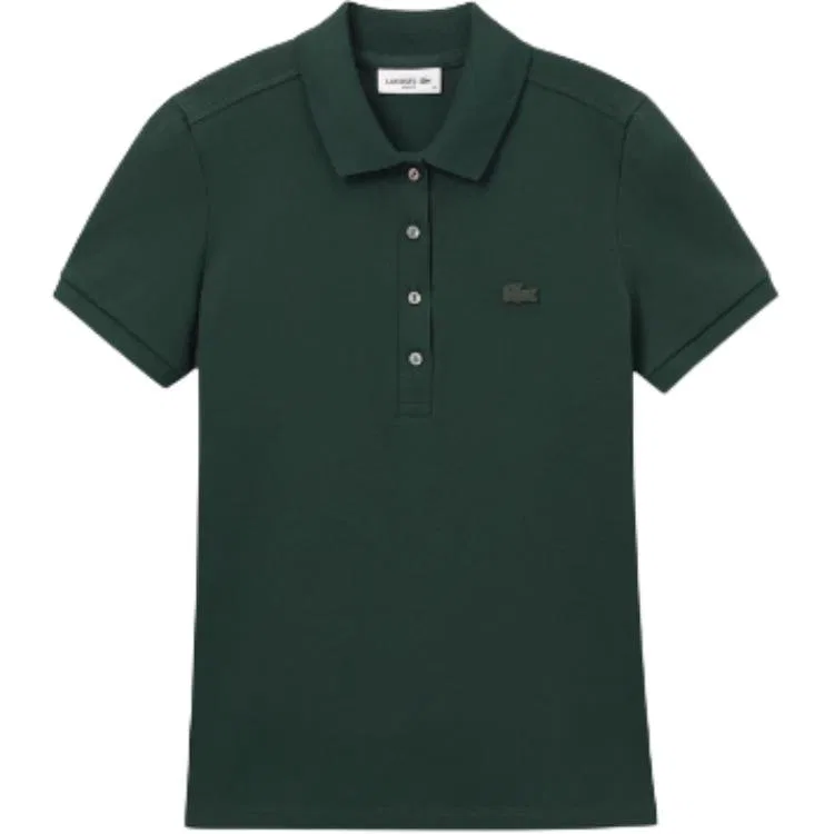 Женское поло Lacoste Logo-Patch, Dark Pine Green