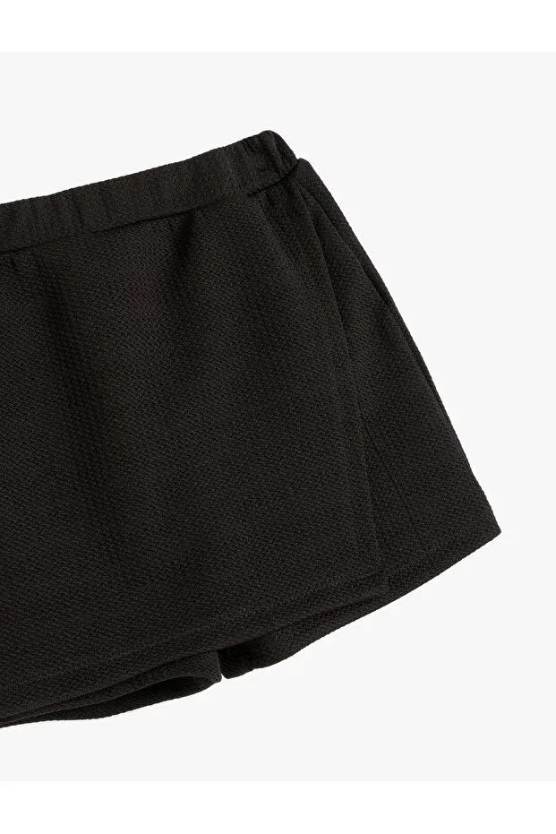 Детские шорты-юбка для девочек прямого кроя Basics Koton, Black — фото 3