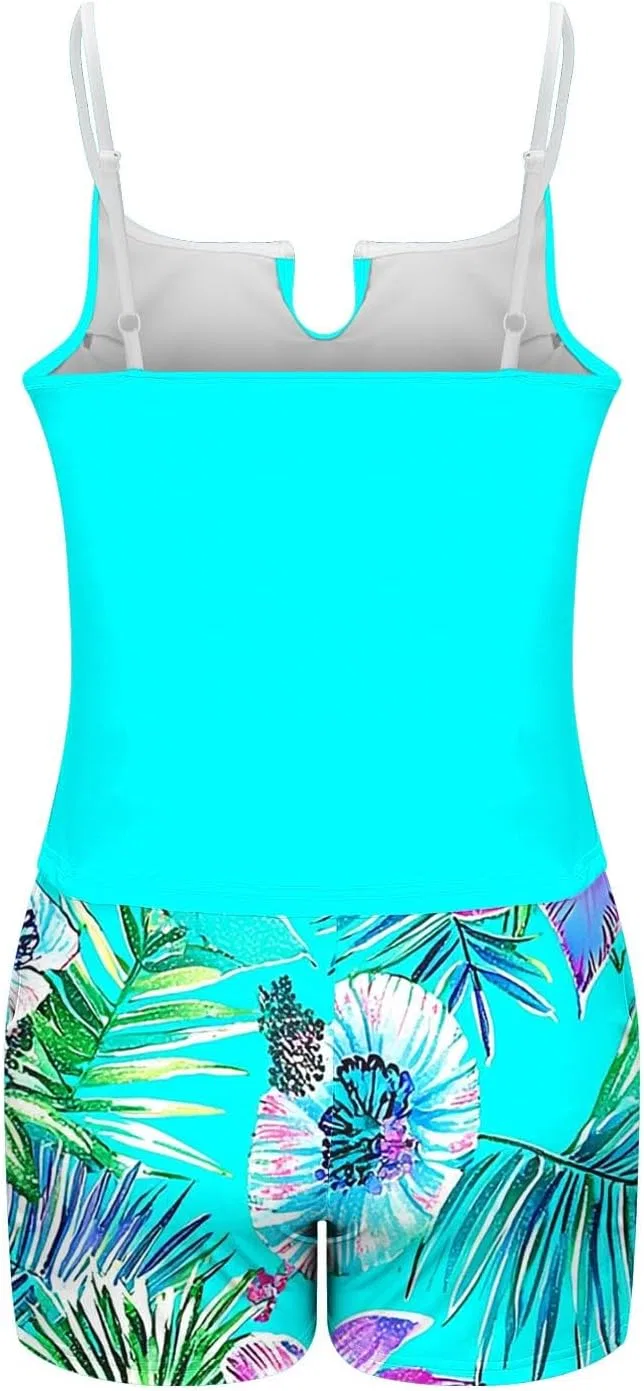Женский танкини-купальник с завышенной талией Athletic, Light Blue — фото 4