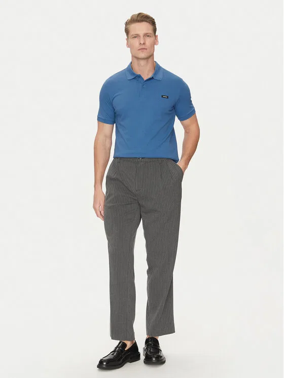 Поло slim fit Calvin Klein, синий — фото 2