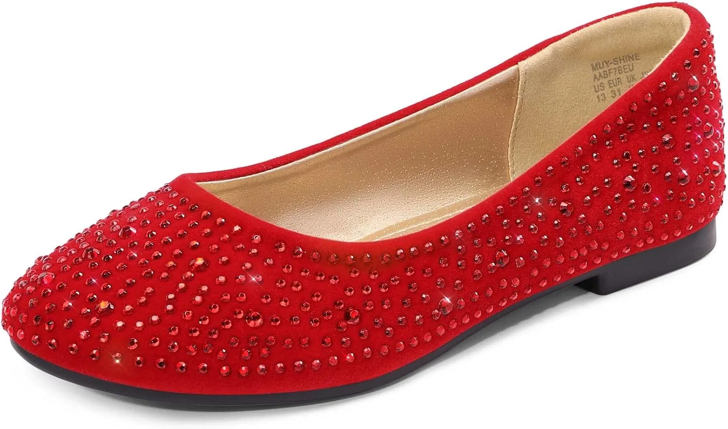 Детские балетки для девочек DREAM PAIRS, Red/Suede