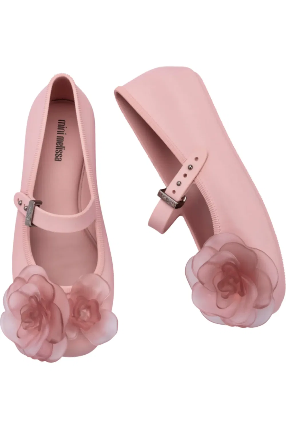 Детские туфли балетки с цветочной аппликацией Soft Ballerina Mini Melissa, розовый — фото 3