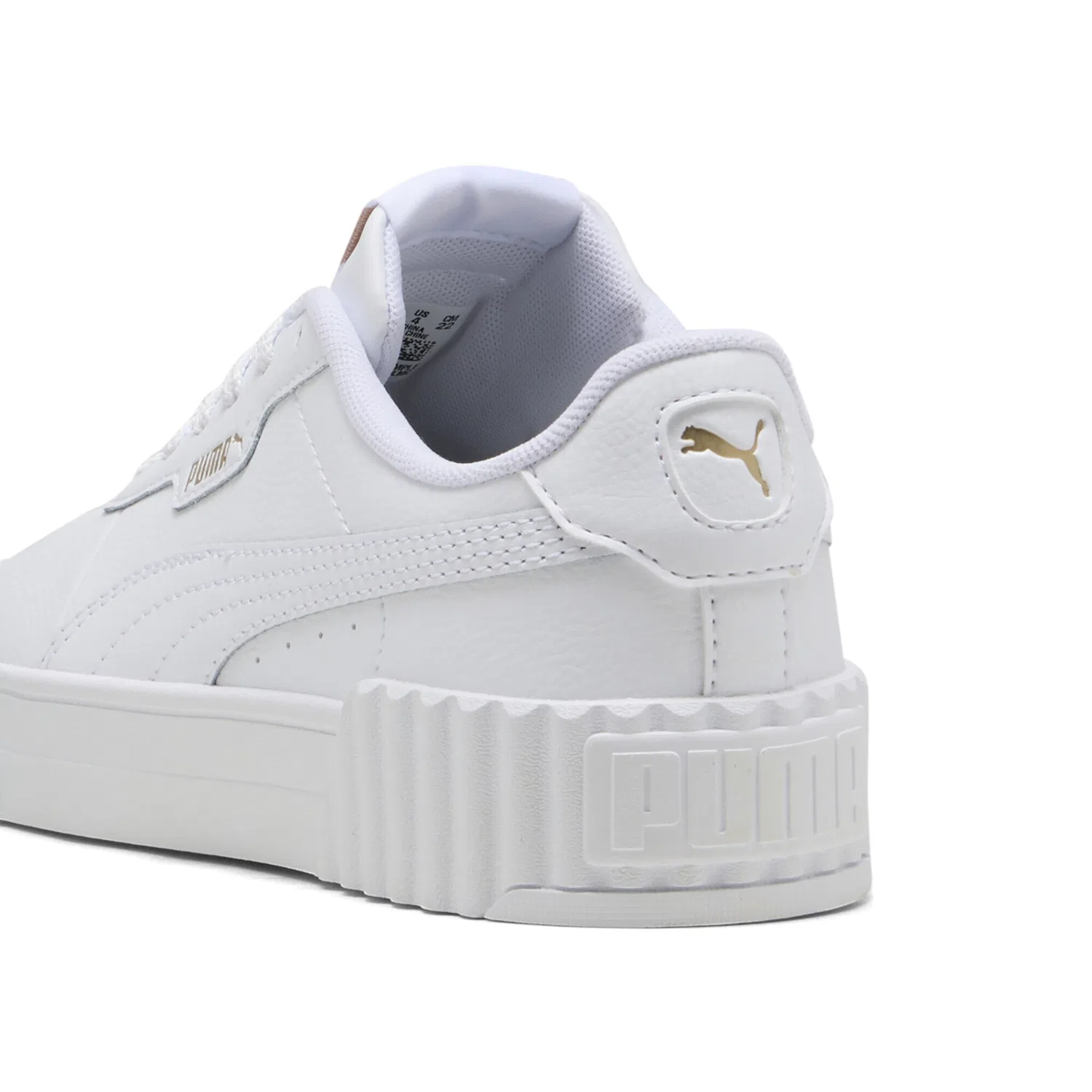 Детские кроссовки с теннисным стилем PUMA Carina 3.0, White Gold — фото 2