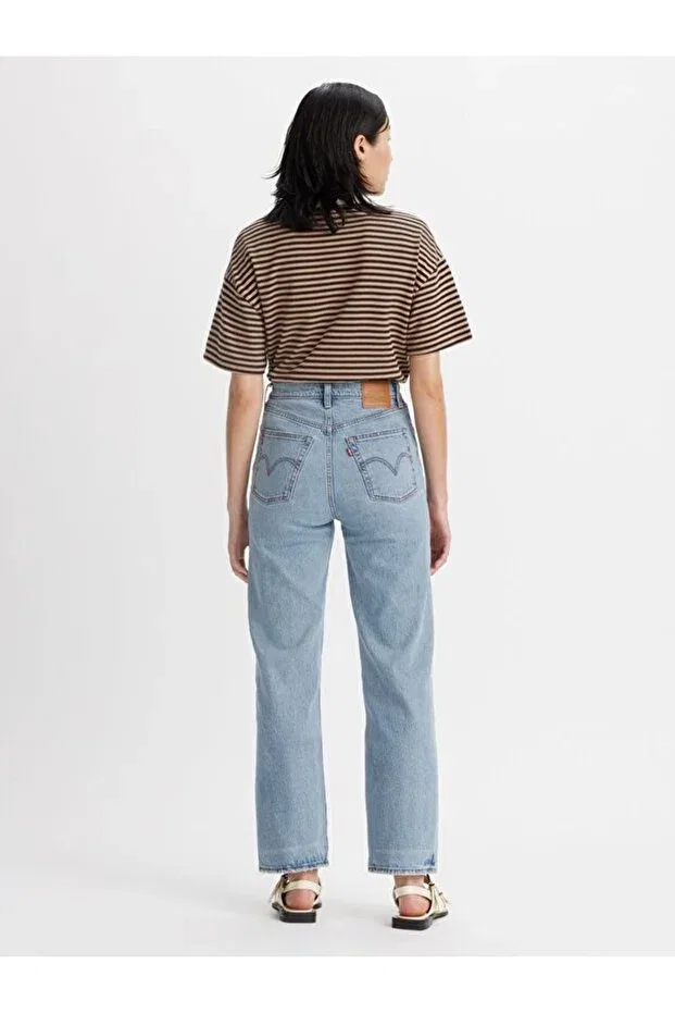Женские прямые джинсы с высокой талией Levi'S, Med Indigo - Flat Finish — фото 3