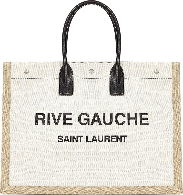 

Сумка Saint Laurent Rive Gauche Large Tote Cream/Black, кремовый