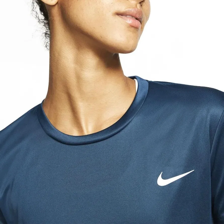 Женская футболка с коротким рукавом и сетчатыми вставками Nike, Синий — фото 2