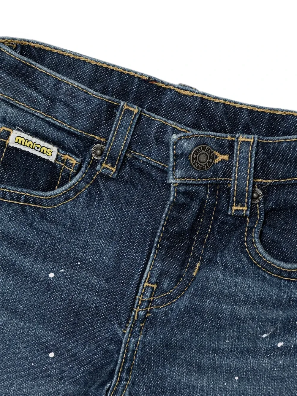 Джинсы carpenter с брызгами краски X minions Guess Kids, синий — фото 3