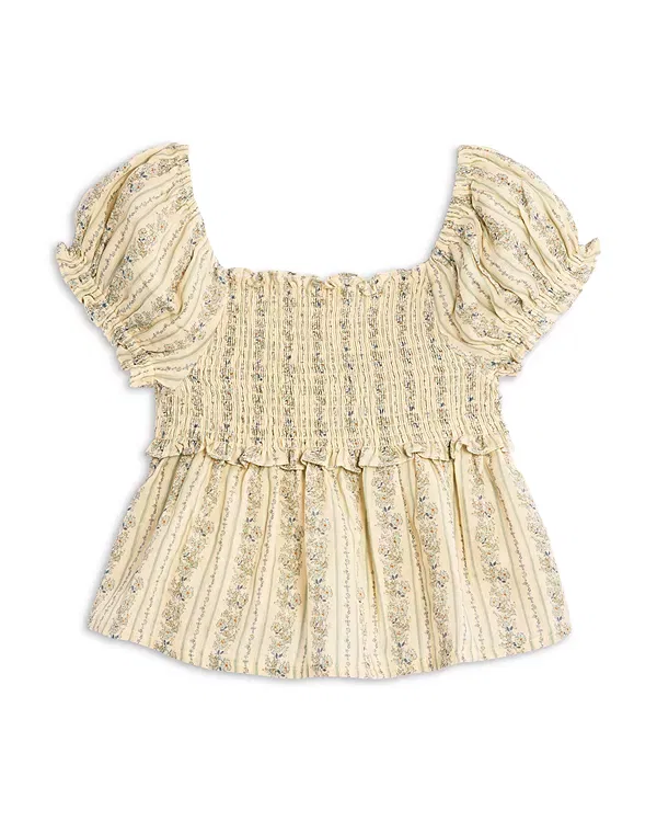 Детский топ для девочек с принтом Teen Jubilee Top Rylee + Cru, Natural — фото 2