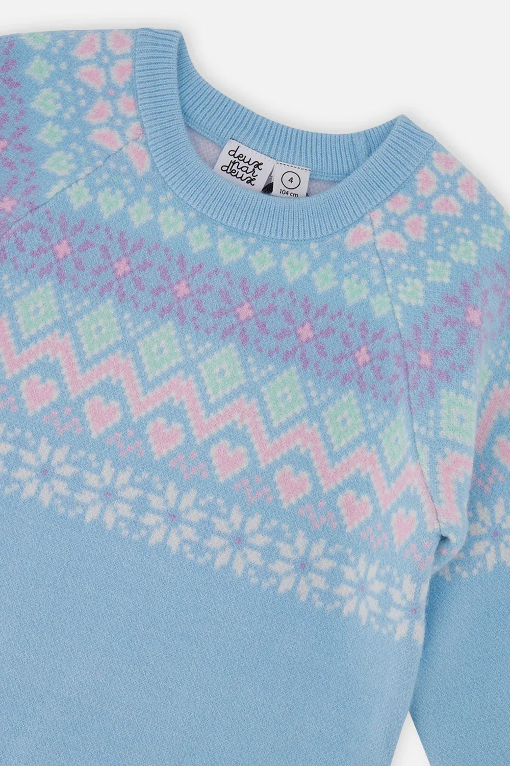 Детское платье из трикотажа с длинным рукавом Après-Ski Deux par Deux, Light Blue — фото 3