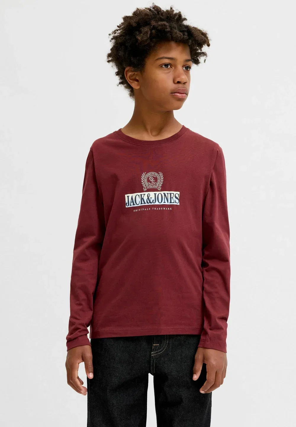 Футболка с длинными рукавами Jorfrederiksberg graphic box tee ls jnr - топ с длинными рукавами Jack & Jones Junior, Chocolate Truffle — фото 2