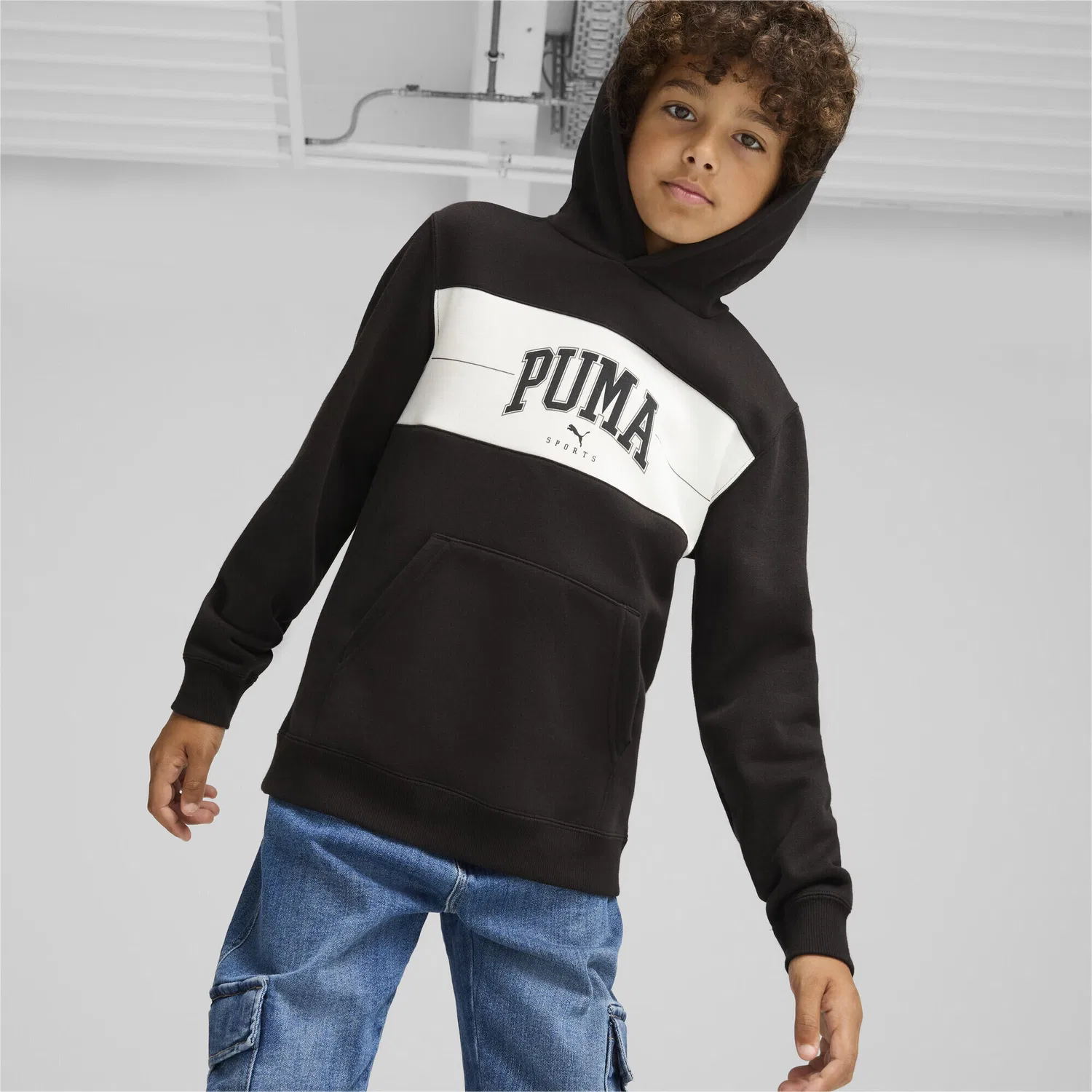 Детское худи с принтом PUMA SQUAD Puma, Schwarz — фото 2