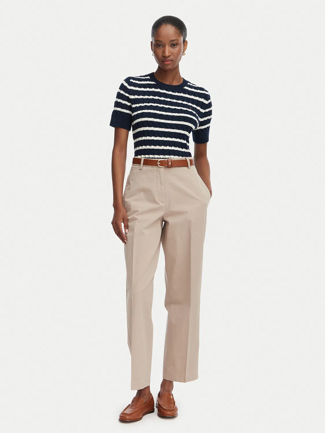Женский пуловер стандартного кроя Cable Mid Tommy Hilfiger, темно-синий — фото 2