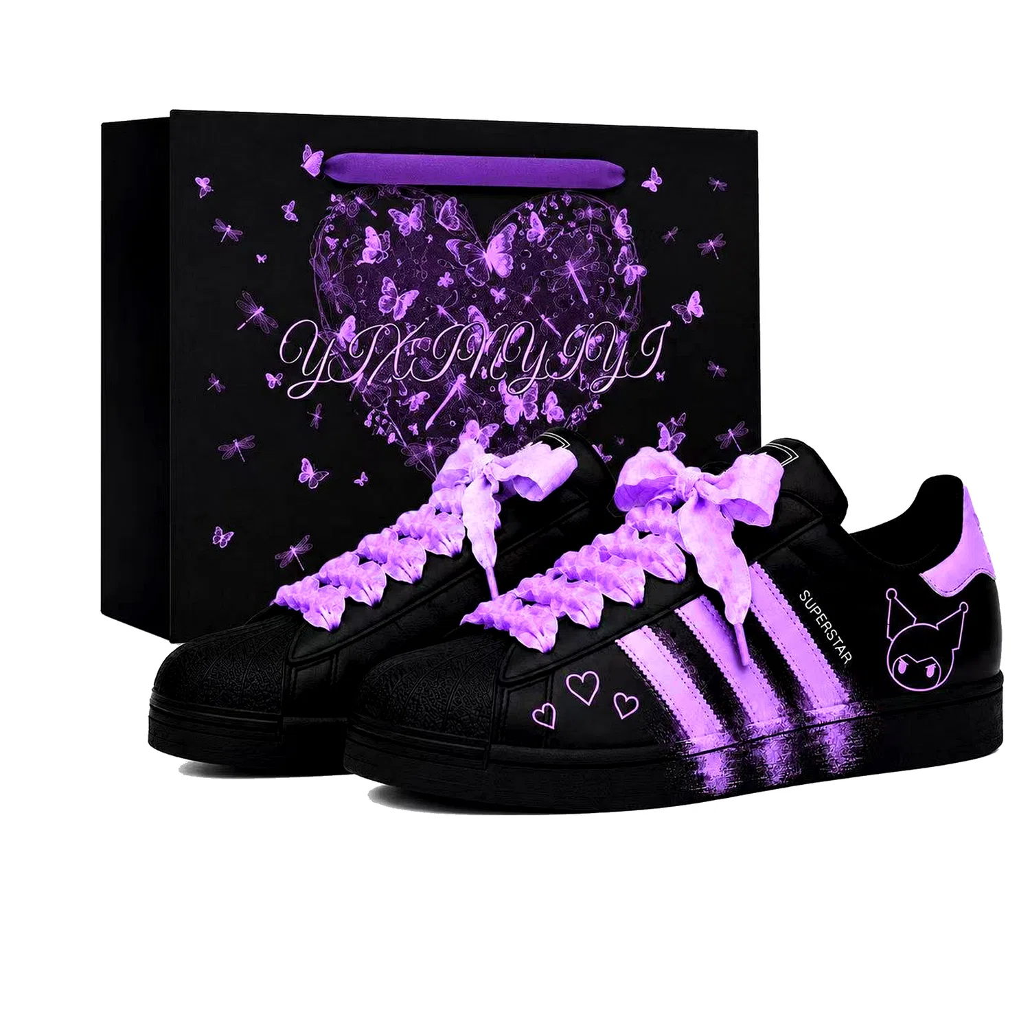 Детские кеды для скейтбординга Superstar 2, Adidas Originals, Black Purple