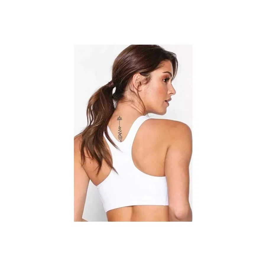 Спортивный бюстгальтер с принтом Swoosh Dri-Fit Futura Bra Nike, Белый — фото 3