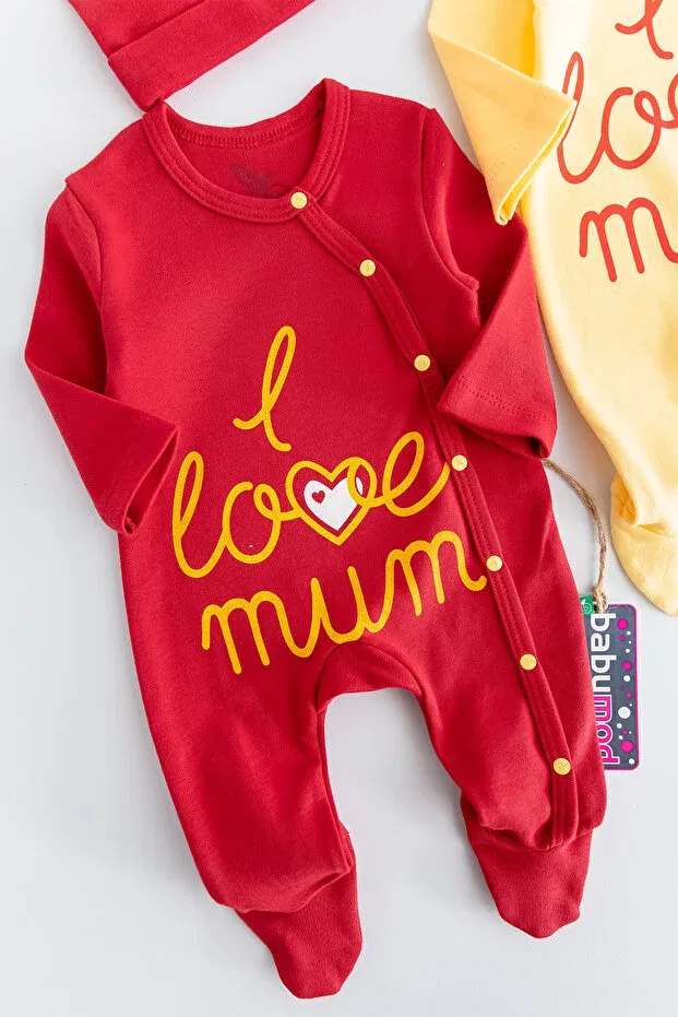 Детский комбинезон для малышей с принтом Babymod, Yellow-Red — фото 2