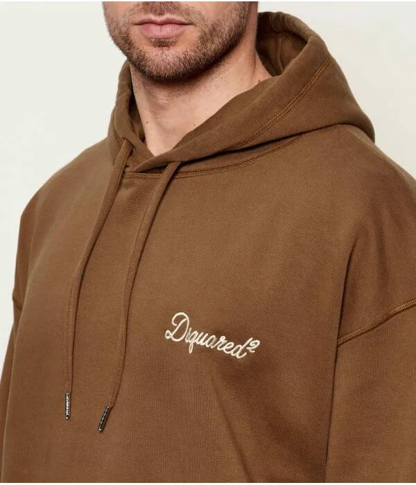 Мужской пуловер с капюшоном D2 Signature Dsquared2, коричневый — фото 4