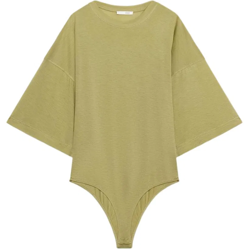 Женское боди с круглым вырезом Olive Green ZARA