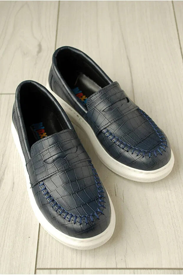 Детские повседневные туфли с принтом для мальчиков Özcan, Navy Blue Patterned