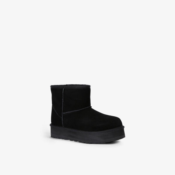 Классические сапоги на платформе Ultra Mini из замши и овчины 7-10 лет Ugg, черный — фото 3