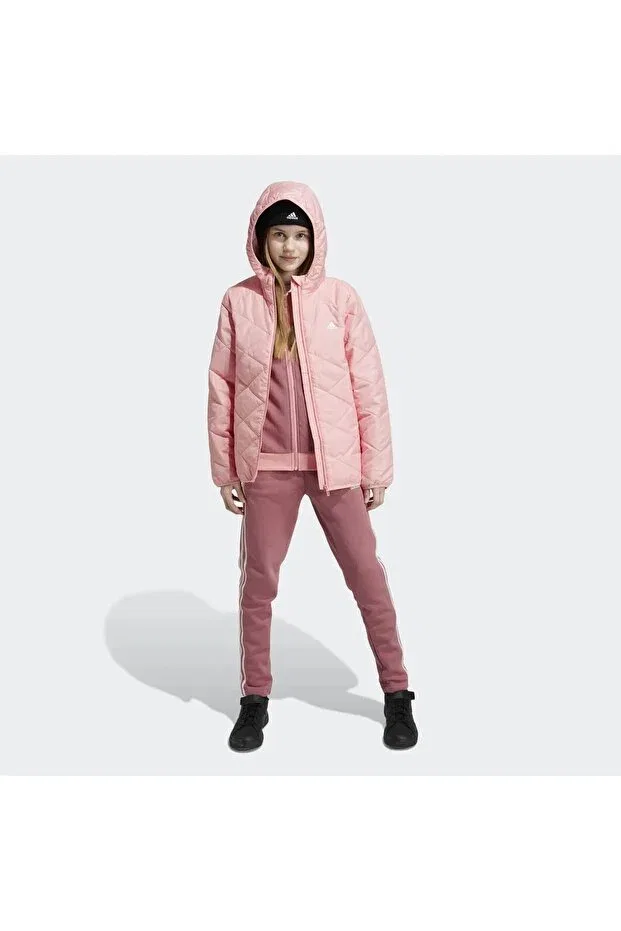 Детское спортивное пальто для девочек с капюшоном Adidas, Pink — фото 3