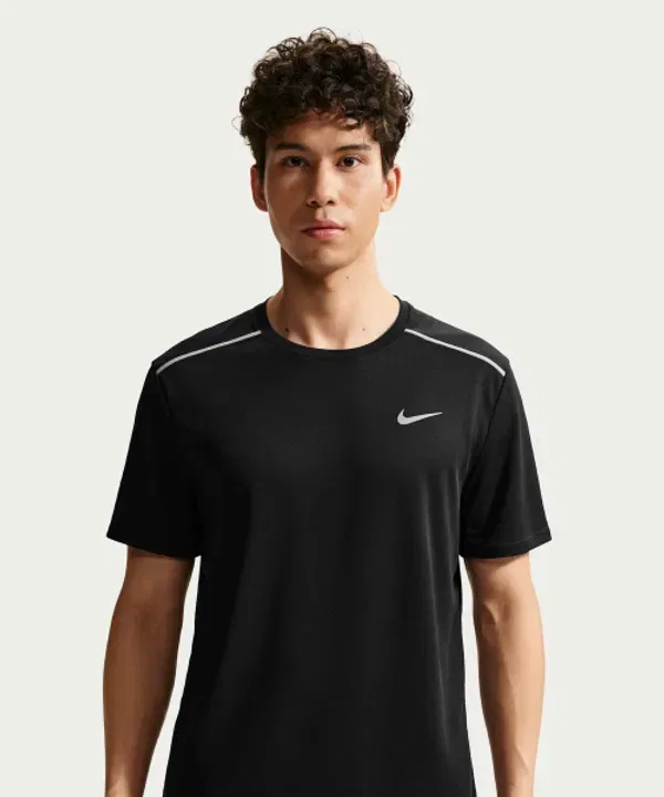 Футболка беговая с защитой UV, M, Nike, черный