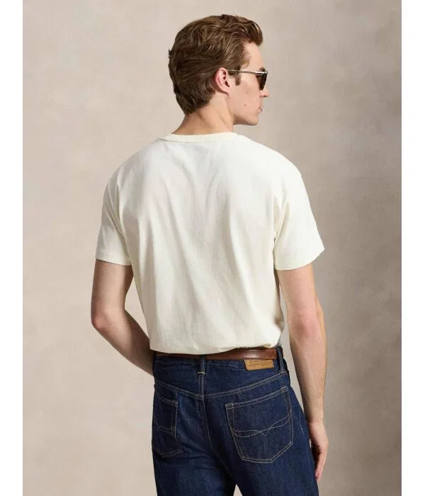 Мужская футболка хлопковая Polo Ralph Lauren, Crema — фото 3