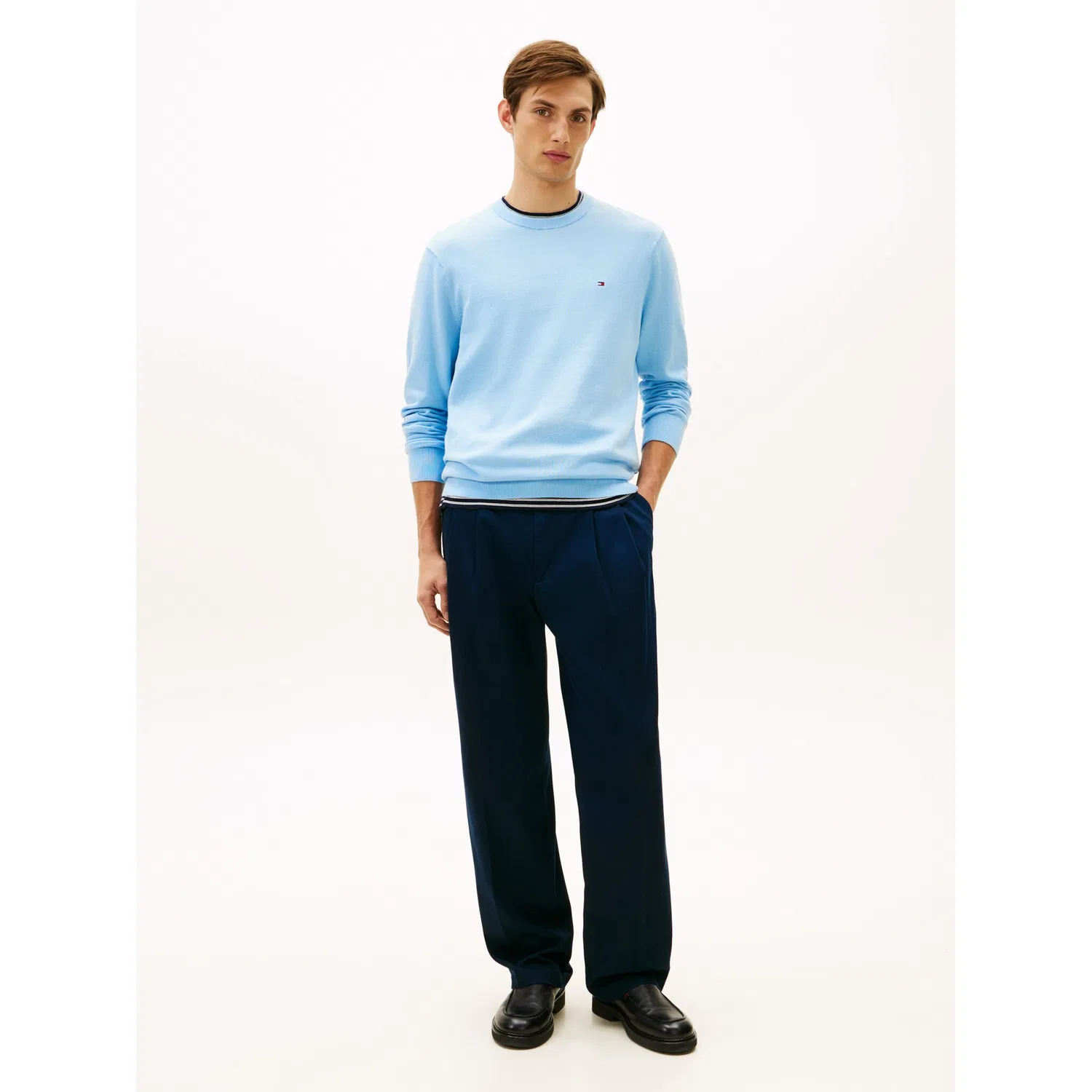 Мужской джемпер с круглым вырезом Essential Cotton Tommy Hilfiger, Well Water — фото 3