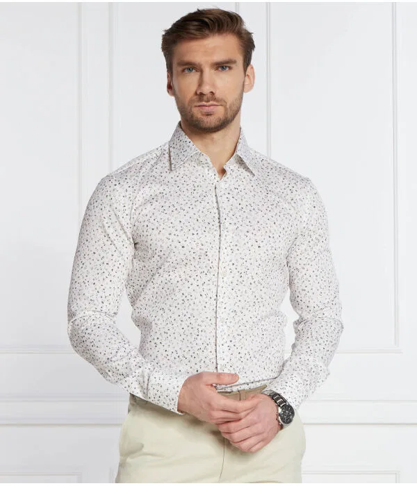 Мужская рубашка с длинным рукавом H-Hank Slim Fit BOSS, белый — фото 3