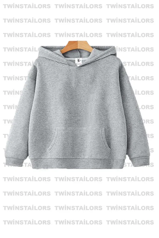 Детские свитшот для девочек с капюшоном Twins Tailors, Gray — фото 2