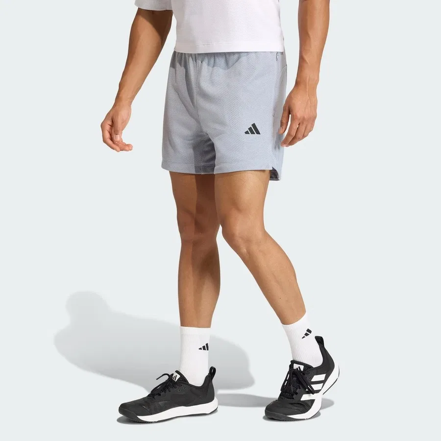 Шорты спортивные с принтом D4T PrimeLift Essentials Workout Mesh Shorts adidas, Серебристый