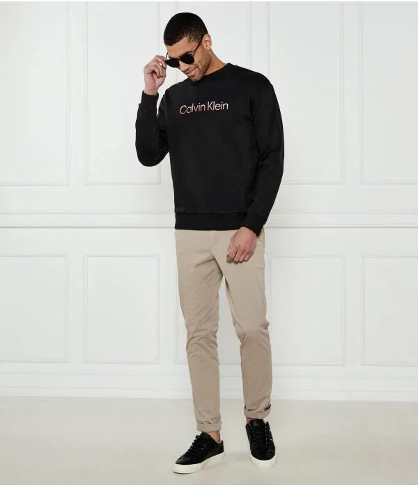 Мужской пуловер хлопковый Felpa Calvin Klein, коричневый — фото 2