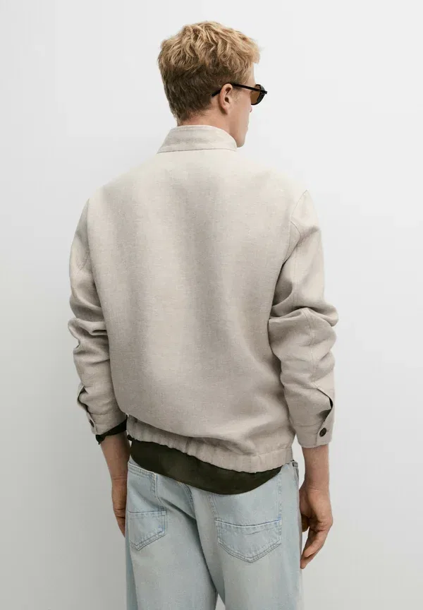Куртка из льна Summer jacket Massimo Dutti, бежевый — фото 3